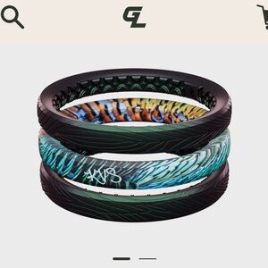 Groove Life Katie Van Slyke Osceola Stackable Ring Set - Black and Teal size 9